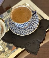 Kalp Nakışlı Kokteyl Peçetesi 6'lı Takım