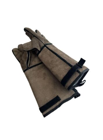 Kedi Tutma Eldiveni. Diş Geçirmez. Komple Deri. 45 cm