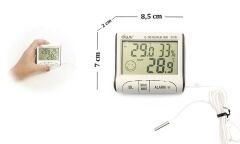 Diwu DC103 Termometre Nem Ölçer. İç Dış Max-Min. Problu