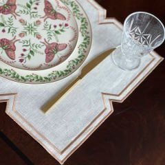 Nakışlı Keten Amerikan Servisi. Somon