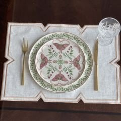 Nakışlı Keten Amerikan Servisi. Somon