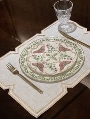 Nakışlı Keten Amerikan Servisi. Somon