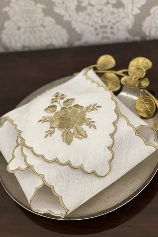 Nakışlı Ekmek Örtüsü. Gold