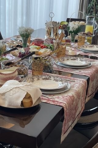 Vintage Runner Servis 50x165 cm. Kırmızı