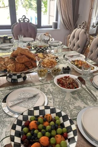 Vintage Runner Servis 50x165 cm. Yeşil