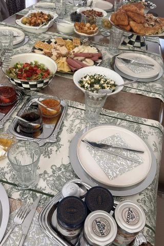 Vintage Runner Servis 50x165 cm. Yeşil