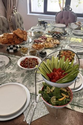 Vintage Runner Servis 50x165 cm. Yeşil