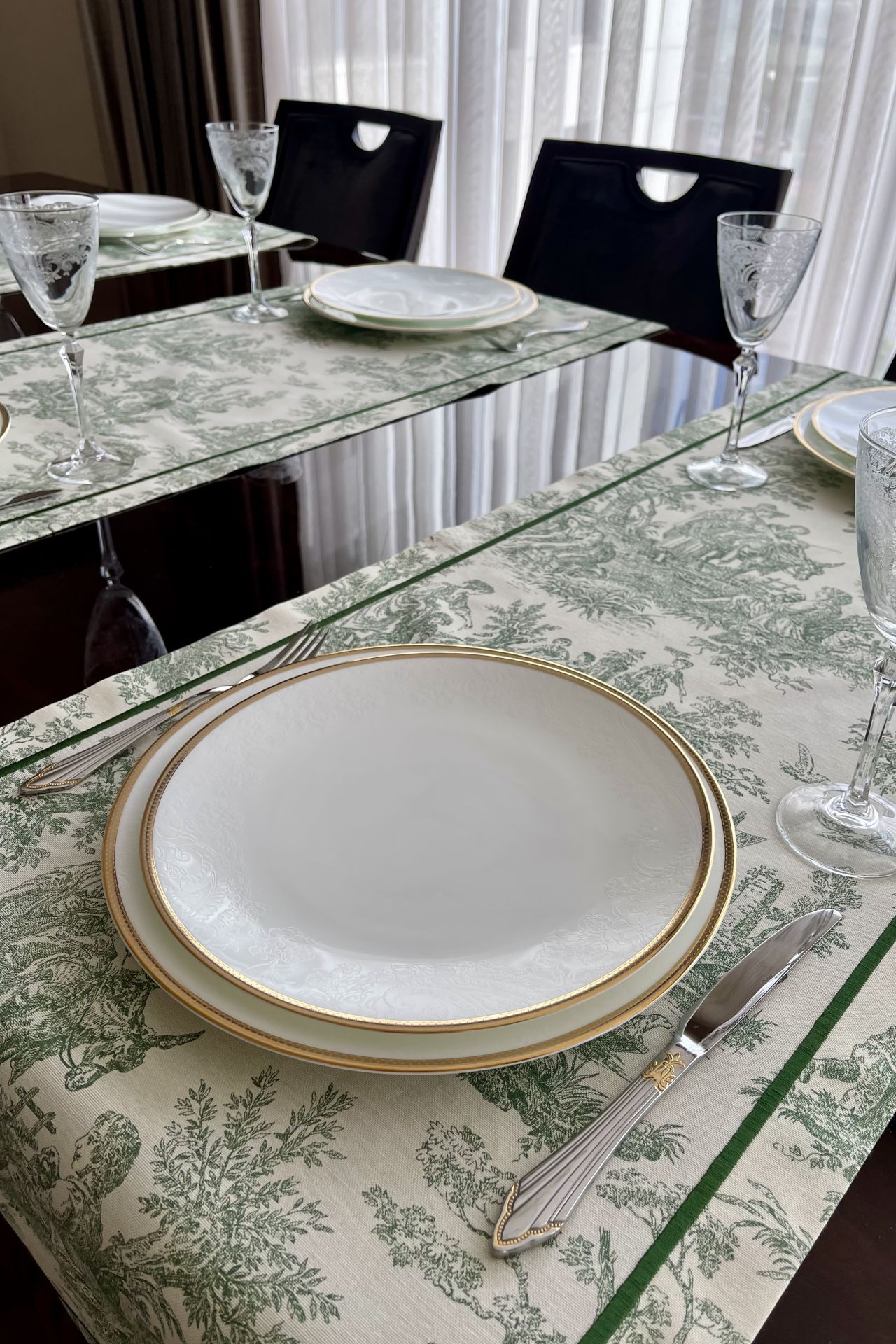 Vintage Runner Servis 50x165 cm. Yeşil