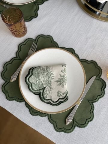 Vintage Amerikan Servis. Yeşil Desenli