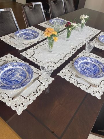 Delik İşi Runner Güllü Model 36x116 cm