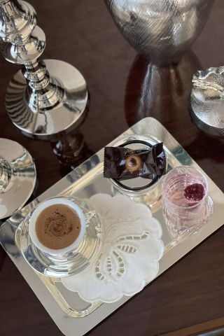 Delik İşi Kokteyl Sunum Peçetesi. Kelebek Model ( 1 Adet )