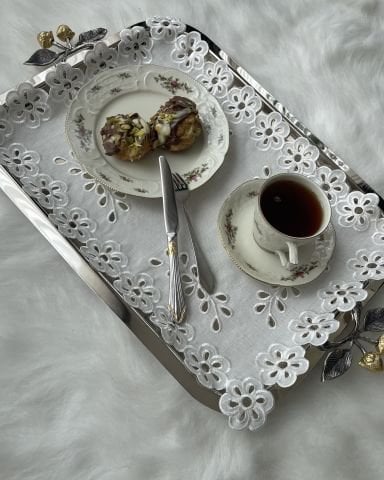 Delikişi Tepsi Örtüsü. Papatya. 48 x 34 cm