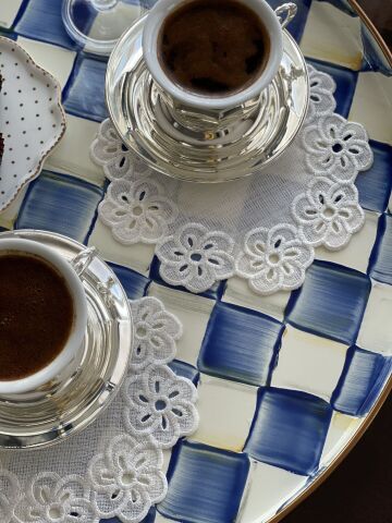 6'lı Set Delikişi Kokteyl Sunum Peçetesi. Papatya model ( 6 Adet )