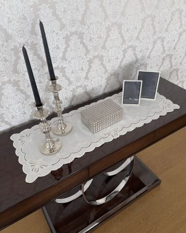 Delik İşi Konsol Örtüsü & Runner. Kelebek. 35 x 100 cm