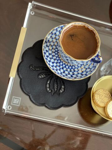 Delikişi Kokteyl Sunum Peçetesi. Kelebek Model ( 1 Adet ) Siyah