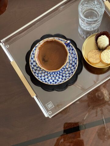 6'lı Set Delikişi Kokteyl Sunum Peçetesi. Kelebek Model ( 6 Adet ) Siyah