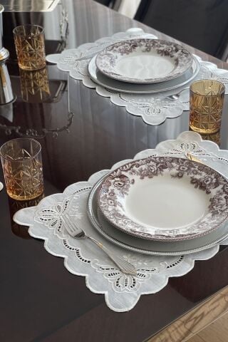 6'lı Set Delik İşi Amerikan Servisi. Kelebek Model