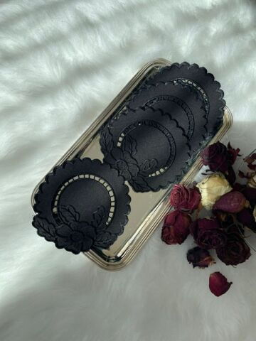 Delikişi Kokteyl Sunum Peçetesi. Çiçek Model ( 1 Adet ) Siyah