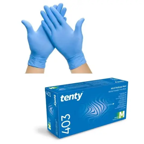 Tenty 403 Nitril Eldiven. Mavi. Pudrasız (100 Adet)