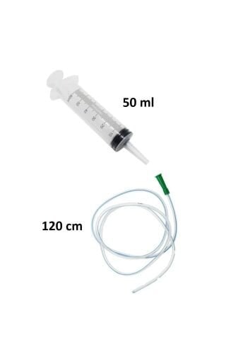 Plastik Enjektör 50 ml Büyük. 120 cm Hortumlu - Sıvı Emme Çekme Enjektörü