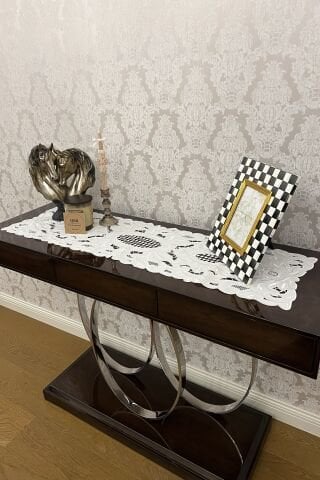 Delikişi Konsol Örtüsü & Runner. Şakayık model. 34 x 120 cm