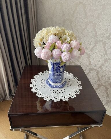 Delikiși Sehpa Örtüsü. Yuvarlak. Papatya Model. 39 x 39 cm