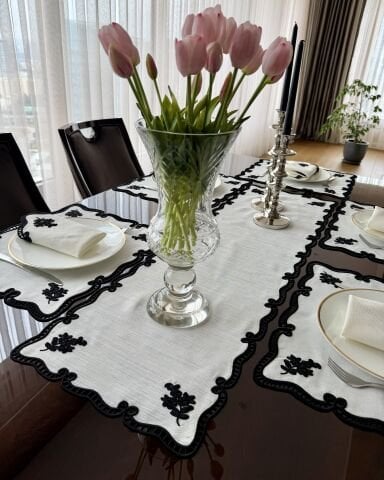 Delikişi Konsol Örtüsü & Runner. Evalı model. 35 x 115 cm