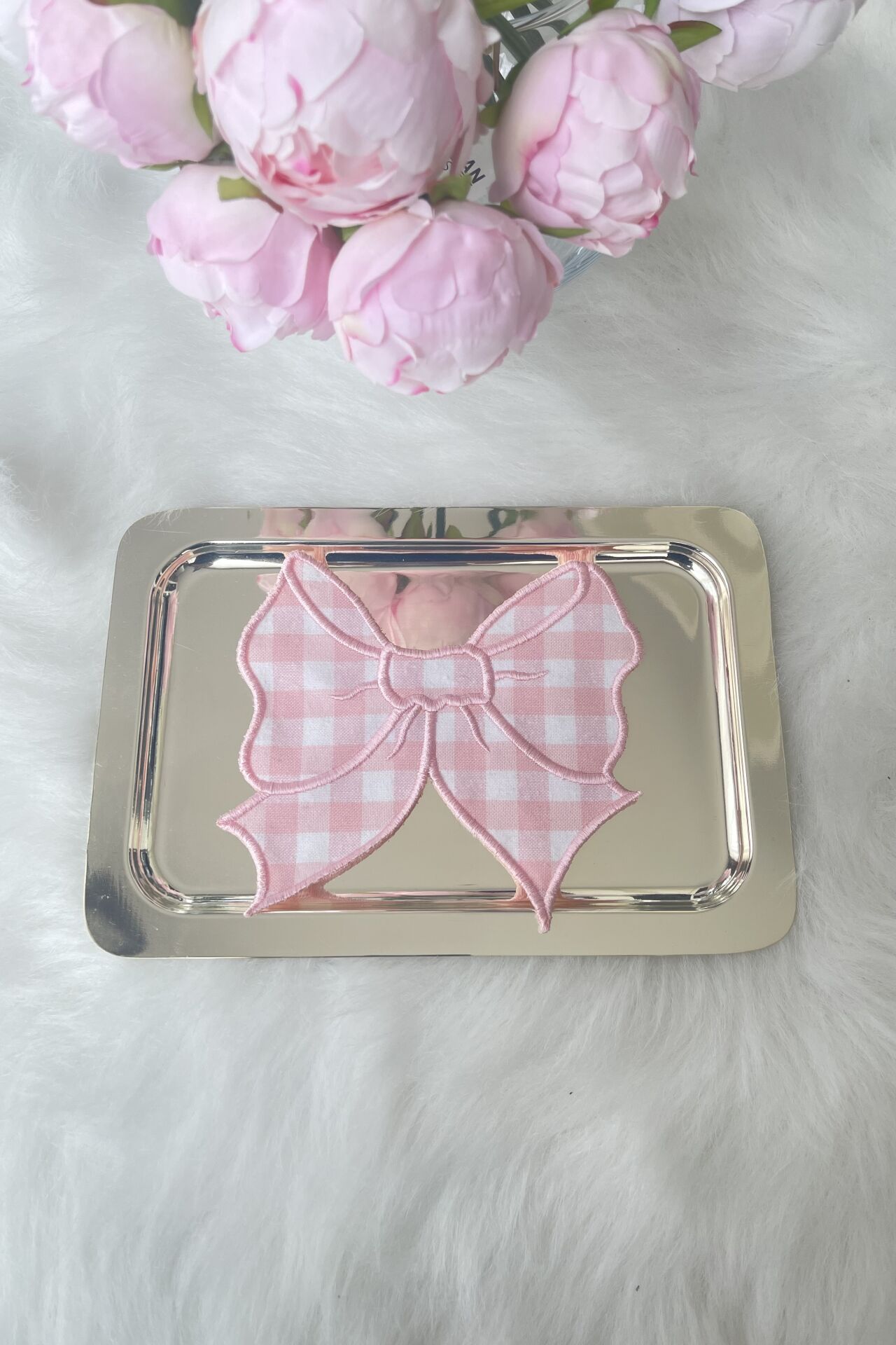 Pembe Ekoseli Fiyonk Kokteyl Sunum Peçetesi ( 1 Adet )