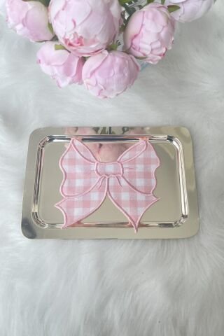 Pembe Ekoseli Fiyonk Kokteyl Sunum Peçetesi ( 1 Adet )