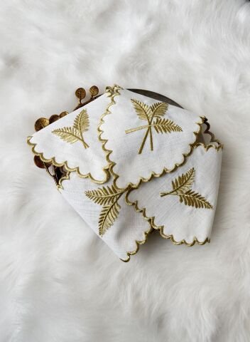 Başak Nakışlı Ekmek Örtüsü. Gold