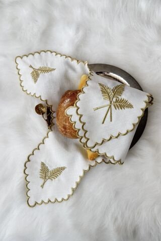 Başak Nakışlı Ekmek Örtüsü. Gold