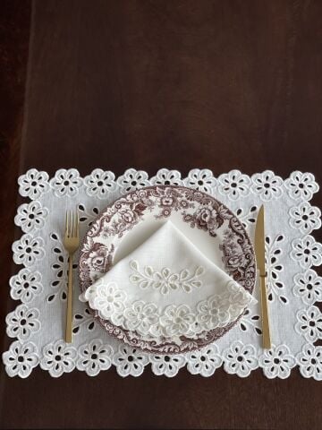 6'lı Set Delikişi Amerikan Servisi. Papatya Model