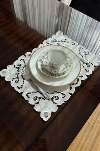 6'lı Set Delikişi Amerikan Servisi. Vintage Rose