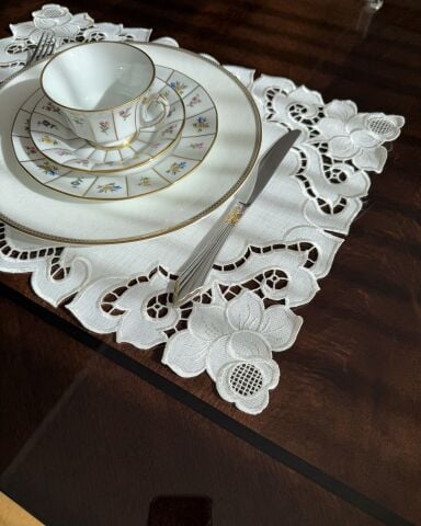 6'lı Set Delikişi Amerikan Servisi. Vintage Rose