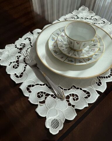 6'lı Set Delikişi Amerikan Servisi. Vintage Rose